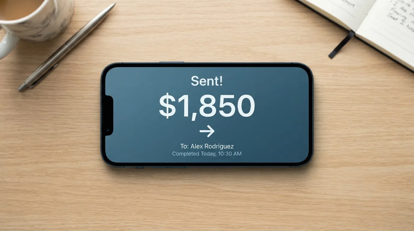Телефон с экраном перевода стейблкоина