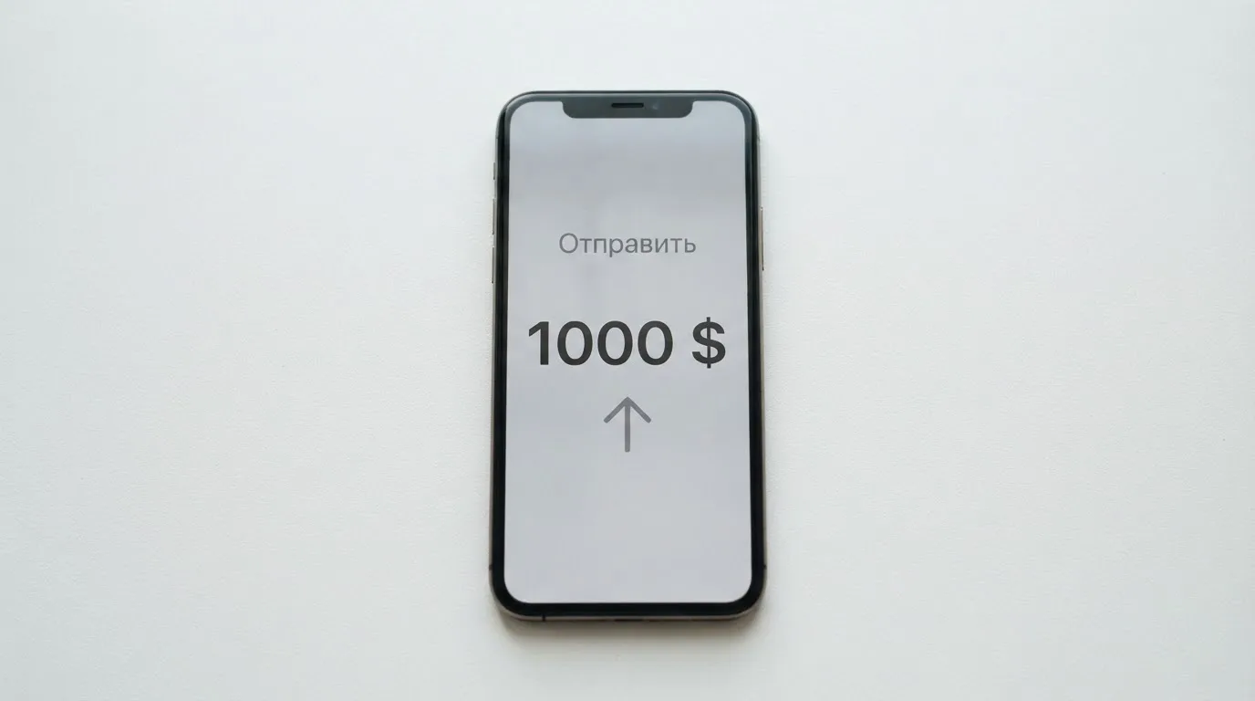Телефон с экраном перевода стейблкоина