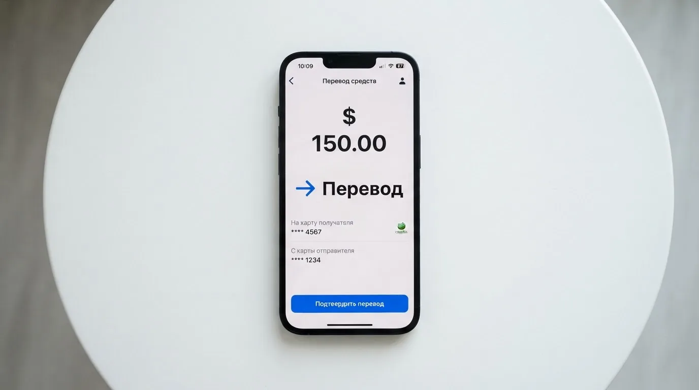 Телефон с экраном перевода стейблкоина
