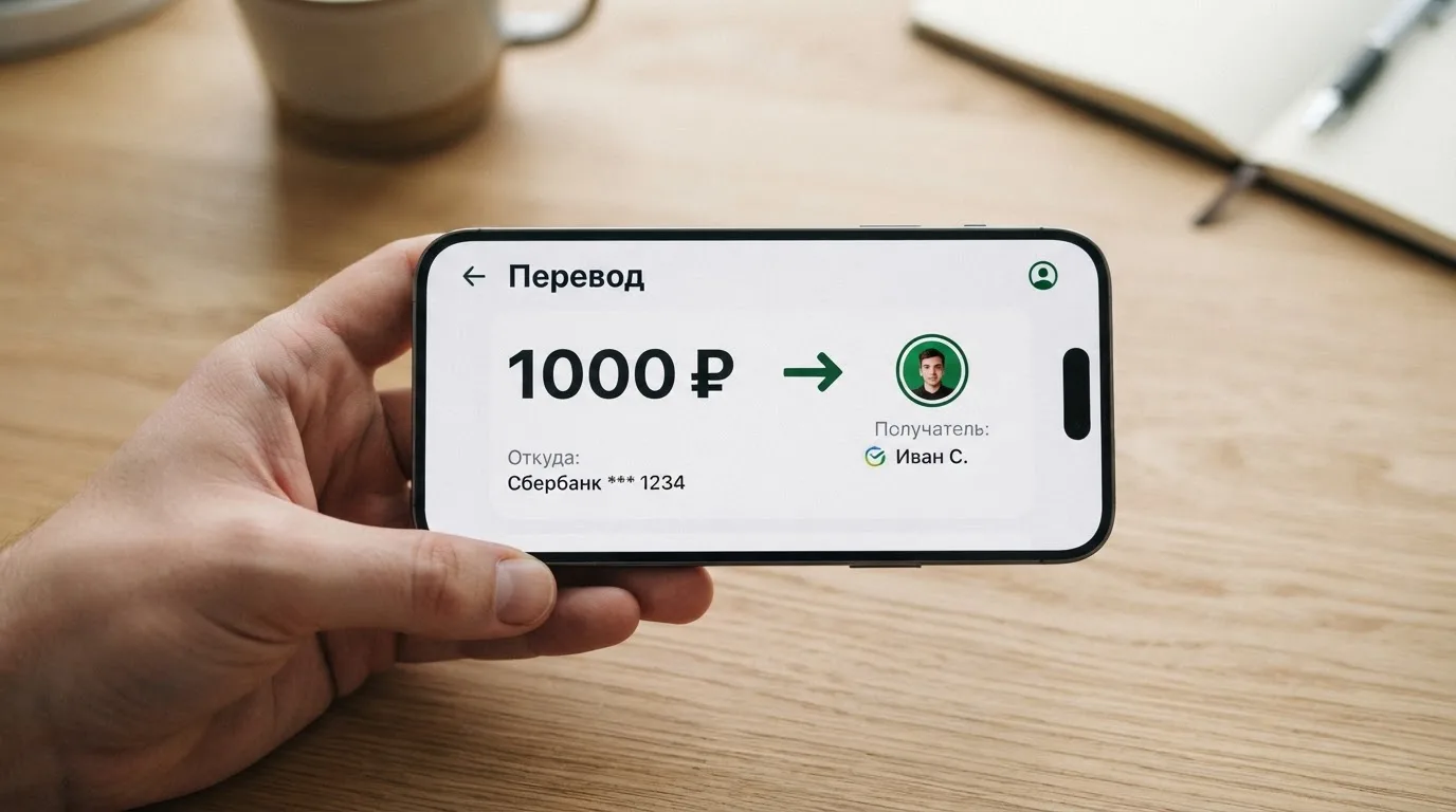 Телефон с экраном перевода стейблкоина