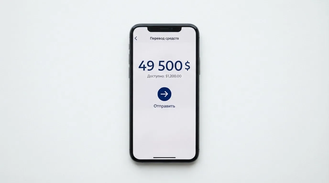 Телефон с экраном перевода стейблкоина