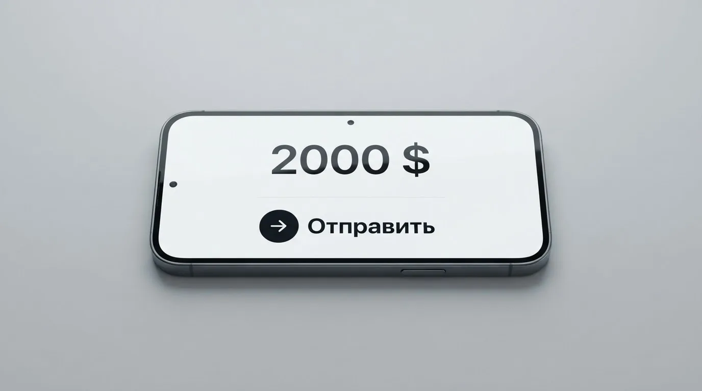 Телефон с экраном перевода стейблкоина